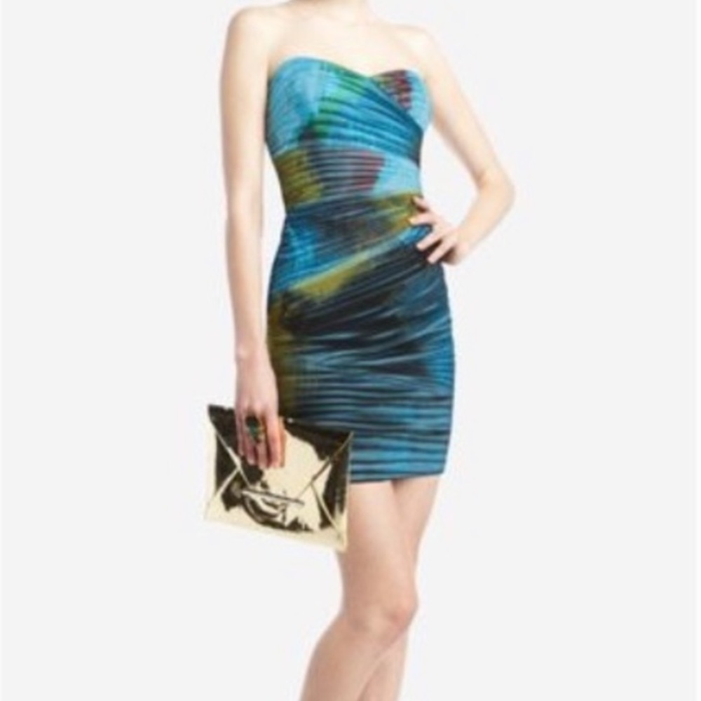 BCBG WINNIE Aquamarine Sweetheart Mini Dress